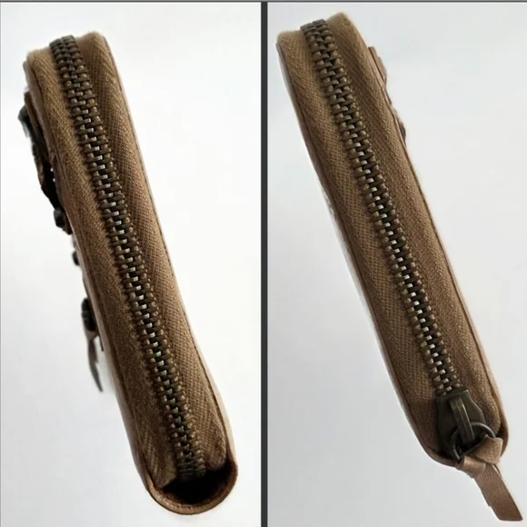 Balenciaga New Distressed Leather Zip Around Wallet Clutch With Dust Bag - Picture 10 of 16